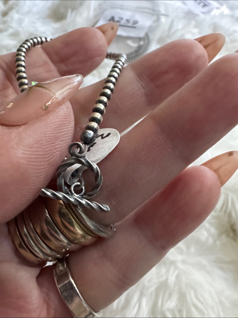 925 Sterling Silver native made pearls toggle  Bracelet - Picture 2 of 4